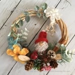 サンタさんと過ごす☆暖かChristmasリース（赤）