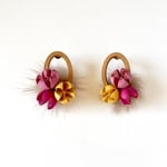 nuts_flower フラワー お花 木の実 カラフル ファー 金属アレルギー対応