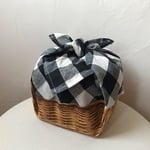 ※受注製作※☆再販✨新作◇お弁当包み ＊５０㎝角＊かご柄とブラックチェック◇