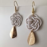 水引 和 雫ピアス white   着物や浴衣に。