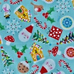 USAファブリック　Jolly Santa Icons