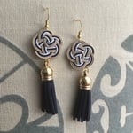 水引 和 タッセルピアス navy お正月や成人式に。