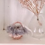 ミニチュア ファー カゴバッグ ナチュラル（アイボリー）  ブライス リカちゃん ドール用