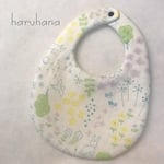 【新作】ふんわりダブルガーゼスタイ＊お花畑と動物たち