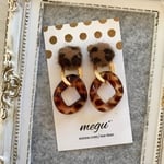 【再販✩】レオパード柄カボション✱秋ピアス
