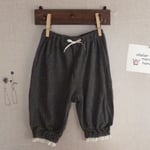 ★ひざ下丈★パフ・ペチパンツ★ドロワーズ★ニット天竺★チャコールグレー★100  