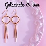 ゴールドサークル&バーピアス/イヤリング