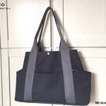  新色！ Miramareシリーズ 8号帆布〈ダークグレー〉×持ち手〈グレー〉トートバッグ　Lサイズ　通勤バッグ　マザーズバッグ　大きめバッグ　ショルダー　シンプル ハンサムバッグ