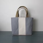 帆布のお得なミニトート　グレー×生成り