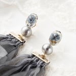 flower Jewelry 『oval』タッセルピアス