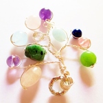 いろいろ天然石のTree-Of-Life*ワイヤーペンダントトップ　シルバー