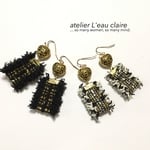 アンティークハートとリボンのピアス/イヤリング