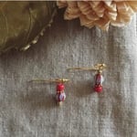 No17・モザイクビーズと真鍮のピアス（イヤリング）