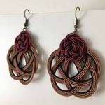 水引 和   double flowerピアス brown   着物や浴衣に。