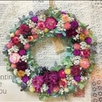 送料無料☆秋紫陽花のドライフラワーリース