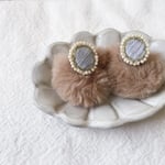 【再再再再販】“bijou” earrings + fur/blue 