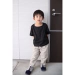 こども、 すみくろいろリネン、ドルマンスリーブプルオーバー