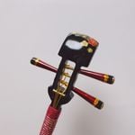 かんざし 「三味線」漆黒７４（麻の葉）