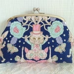 ジョリーフルール　がま口ポーチ(ネイビー）