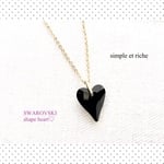 送料無料 black❤︎SWAROVSKI  shape heart necklace