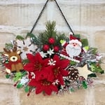 クリスマスドアプレート  ポインセチア赤