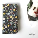 新作♡  [ 多機種対応 ] 布製手帳型スマホケース【小鳥とお花畑】