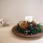 クリスマスキャンドルアレンジ・グリーンナチュラル