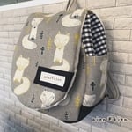 名入れ&送料無料★ベビーリュック★北欧キツネ&きのこ柄★一升餅用にも♪