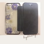 紫陽花と千鳥草の押し花手帳ケース
