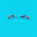 カラフル レインボー ピアス 銀 sv シルバー イヤリング 変更可能【D3-2】