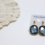 宇宙塗りセッティングピアス #1