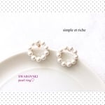 ゆれない♪女優リング♡SWAROVSKI pearlピアス★S size【受注製作】