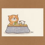 冬のポストカード［こたつおやこ］2枚入り