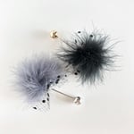 ふわふわファーヘアバトン グレー