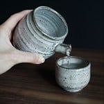 【クリスマスプレゼントにも】紅みぞれ釉片口酒器ぐい吞みセット