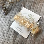 鉱石風  お花の【ヘアクリップ】  white