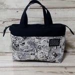バックインバック・ファスナータイプⅡ型 (黒×アメリカンコミック風ネコ柄)