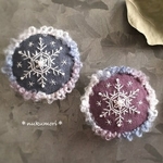 刺繍ブローチ＊雪の結晶＊
