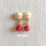 シマエナガの和風ピアス・イヤリング