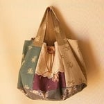 色々カラーの綿麻ウォッシュ　まん丸底ハンドバッグ　トートバッグ