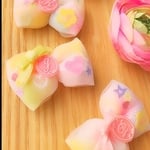 イニシャル入れ♡オーロラパステルミニリボン（ヘアクリップ）