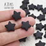 20個 ＊ mini Mat black star beads
