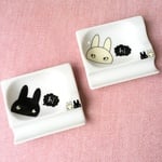 白黒うさぎ 小皿にもなる箸置き 2個セット 名入れ可！