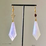 とりあえず一点 ムーンストーン鉱石 ペンデュラム レジン鉱石の魔法使いピアス イヤリング