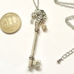 鍵☆タツノオトシゴ・theシーホース♡クリスタルを添えて。【52cmネックレス】
