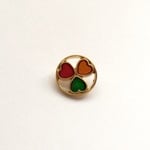 【在庫限り】ヴィンテージボタン＊金古美&三つ葉＊18mm＊２個