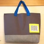 チャコールグレー帆布＆ヒッコリーデニム　レッスンバッグ★裏地えらべます