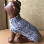 グレーラメ縄編み犬のセーター