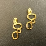 アンティーク風連結スクエアピアス/イヤリング【SALE】