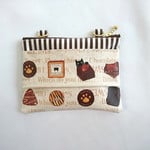 フタなし便利♪ファスナー付ラミネートの移動ポケット☆ねこチョコ